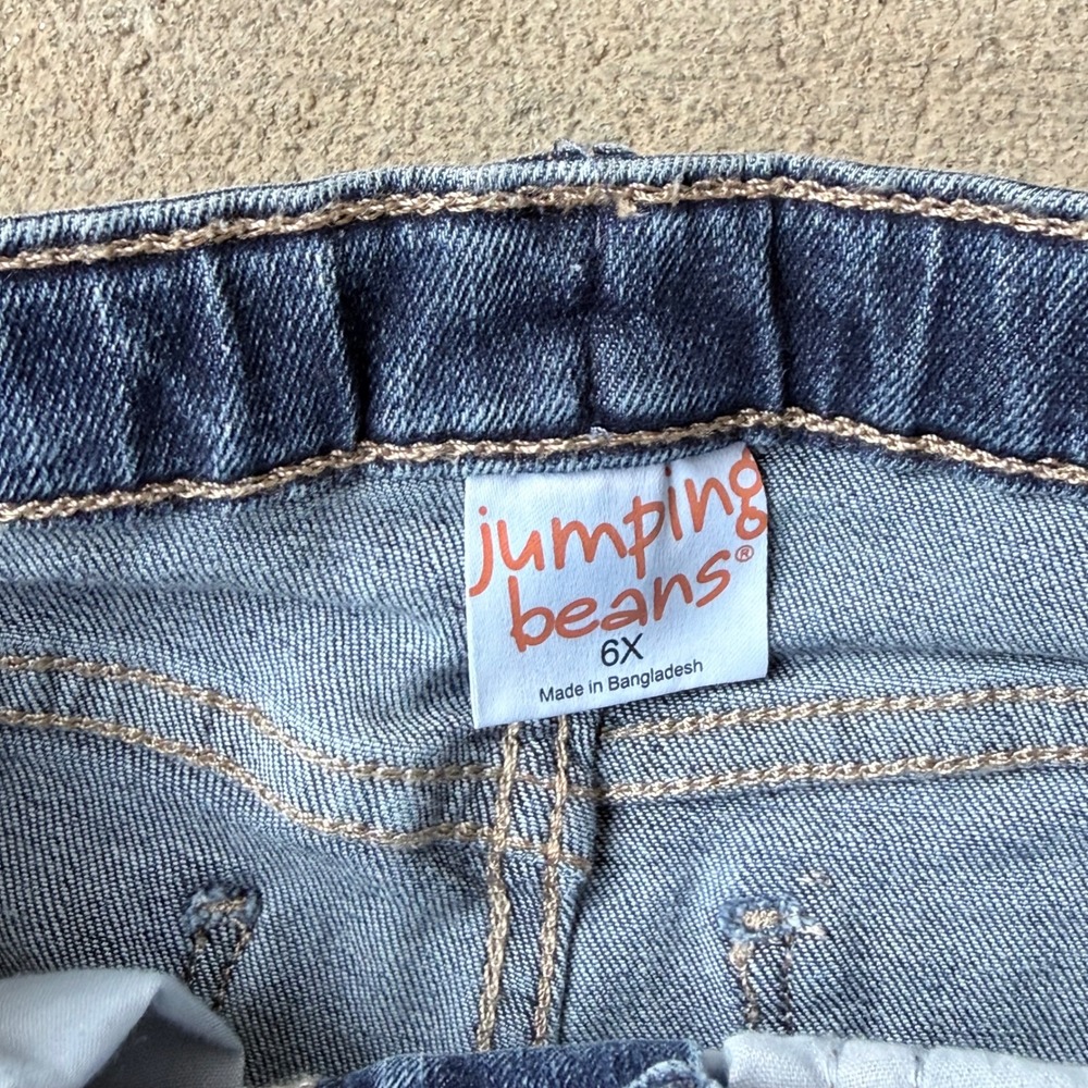 Jumping Beans Girls Medium Wash Bootcut Denim Jeans Size 6X Adjustable Waist - Picture 3 of 6
